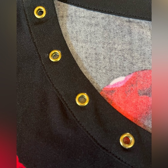 INVESTMENTS WOMEN'S FLORAL/ANIMAL PRINT ASYMMETRICAL TUNIC SIZE L - Picture 3 of 9